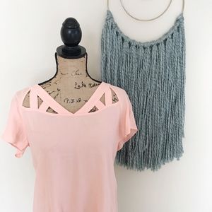 ◦ ANTHRO ◦ Maeve cutout pink blouse